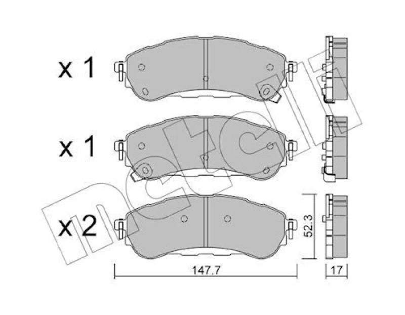 Image of METELLI Brake pad set METELLI 22-1344-0