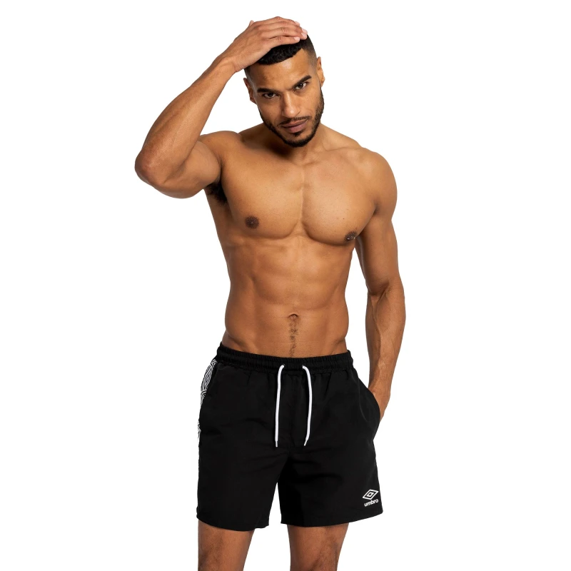 Image of Umbro Umbro Men Taped Swim Shorts in Black Size: Small Black S Male 5063107693747