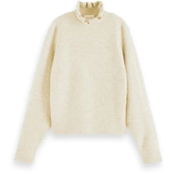 image of Scotch and Soda Ruffle Knit Jumper - Ecru