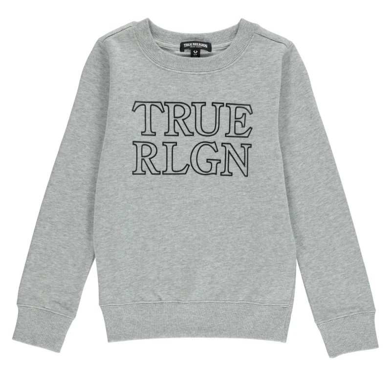 Image of True Religion Chest Logo Sweater Boys - Grey Grey One Size