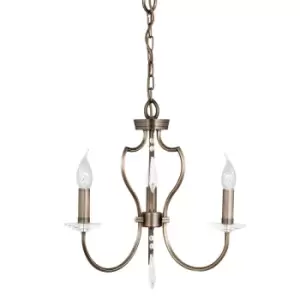 Image of 3 Bulb Chandelier Hanging Pendant LIght Dark Bronze LED E14 60W Bulb