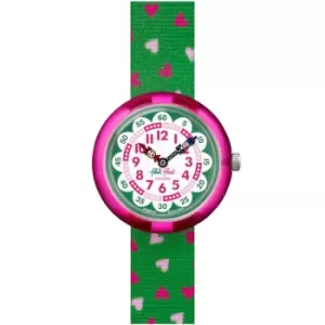 Image of Flik Flak City of Life Heartistic Quartz Movement White Dial Textile Bracelet Kids Watch FBNP161