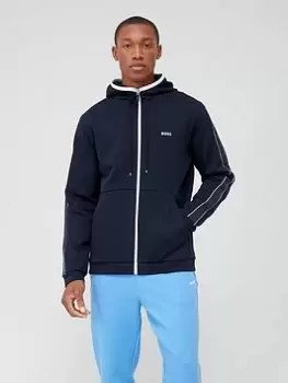 Image of BOSS Saggy 1 Zip Thru Hoodie - Dark Blue, Dark Blue Size M Men