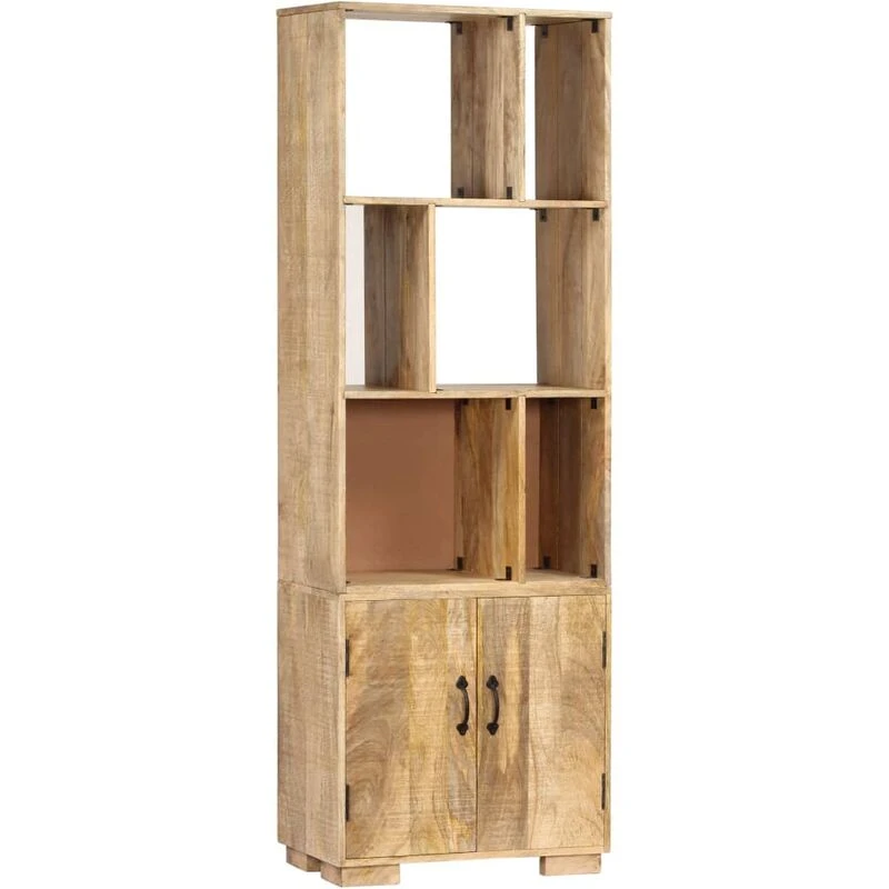 Image of vidaXL Solid Mango Wood Bookshelf Bookcase Standing Shelf Display Unit Stand