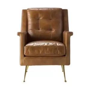 image of Crossland Grove Strasborg Armchair Brown Leather