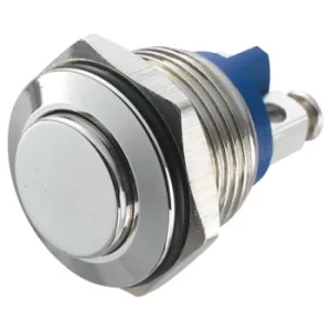 image of R-TECH 524577 16mm IP65 Vandal Resistant Switch SPST Raised Nickel