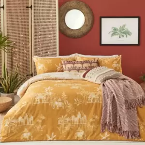 Image of Furn. Jaipur Ochre Duvet Cover and Pillowcase Set Ochre