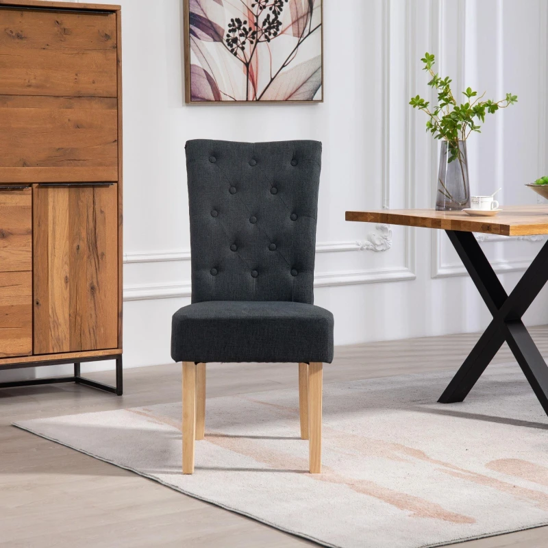 Image of Artemis Home Set of 2 Pienza Fabric Dining Chairs - Set of 2 in Black Unisex