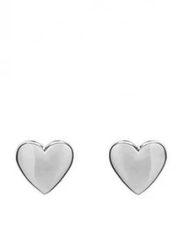 image of Ted Baker Heart Stud Earrings - Silver, Women