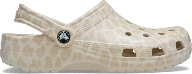 Image of Crocs Unisex Classic Animal Clogs Almond Tint/Leopard W4/M3