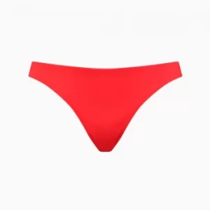 PUMA Swim Womens Classic Bikini Bottom, Red, size Medium, Clothing