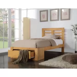 Image of Flintshire New Bretton Solid Wood Bed Frame 3ft Single Oak Effect