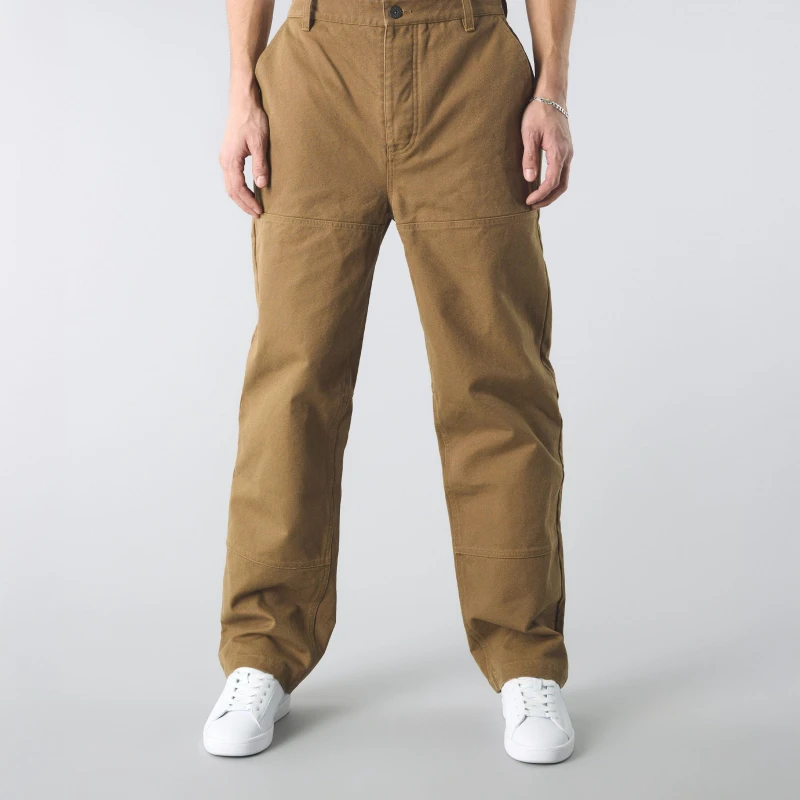 Image of Pretty Green Mens Brentwood Carpenter Wide Leg Jeans Brown male 30