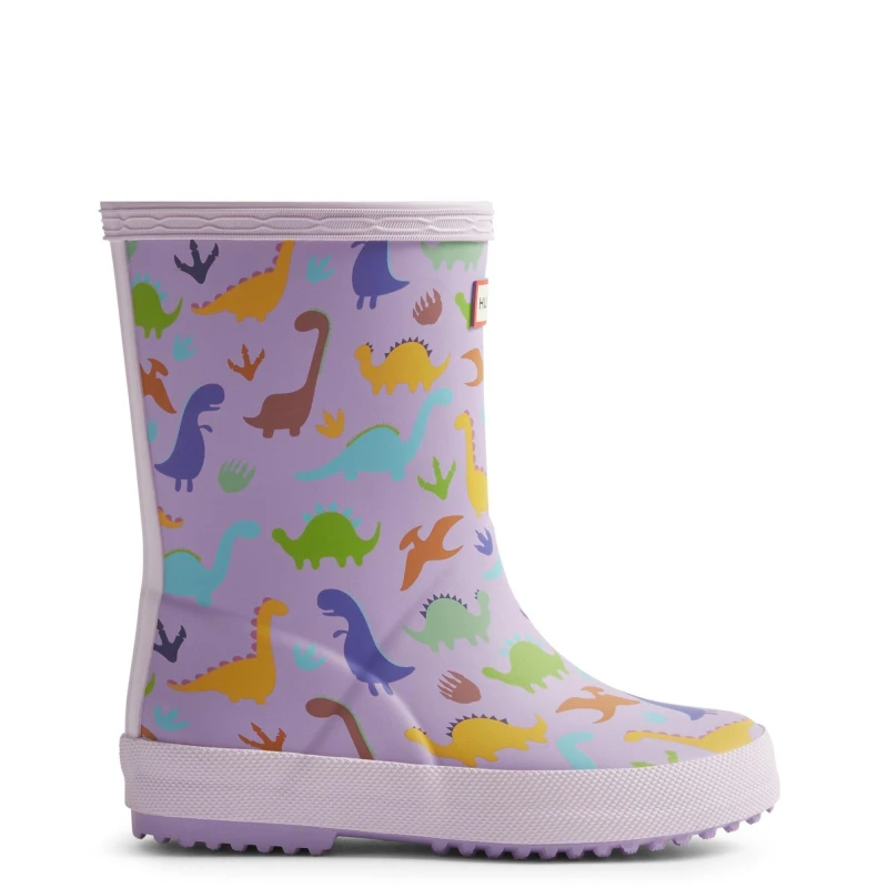 Image of Hunter Kids Dinosaur Boot Flat Sandals 1 (33) Purple 01936924210