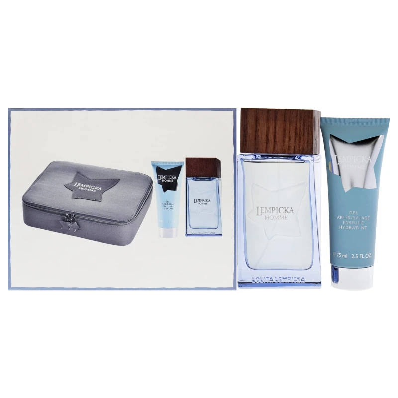 Image of Lolita Lempicka Homme Gift Set 100ml Eau de Toilette + 75ml Aftershave Balm + Bag