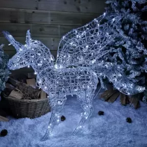 Image of 1m 200 LED Indoor Outdoor Pegasus Christmas Decoration in Cool White
