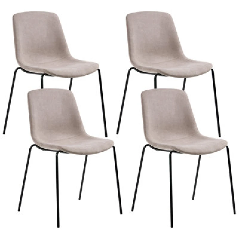 Image of Beliani Set Of 4 Dining Chairs Tiller Beige