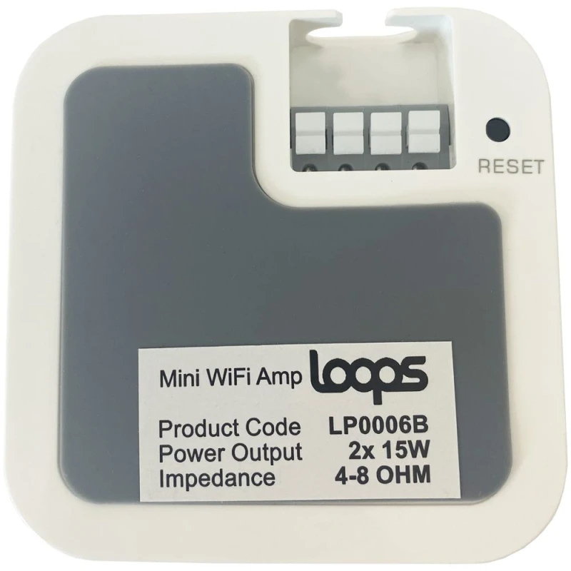 Image of Loops 80W Mini WiFi Stereo Amplifier & 2x 70W Black Wall Mounted Speaker Audio System Black unisex