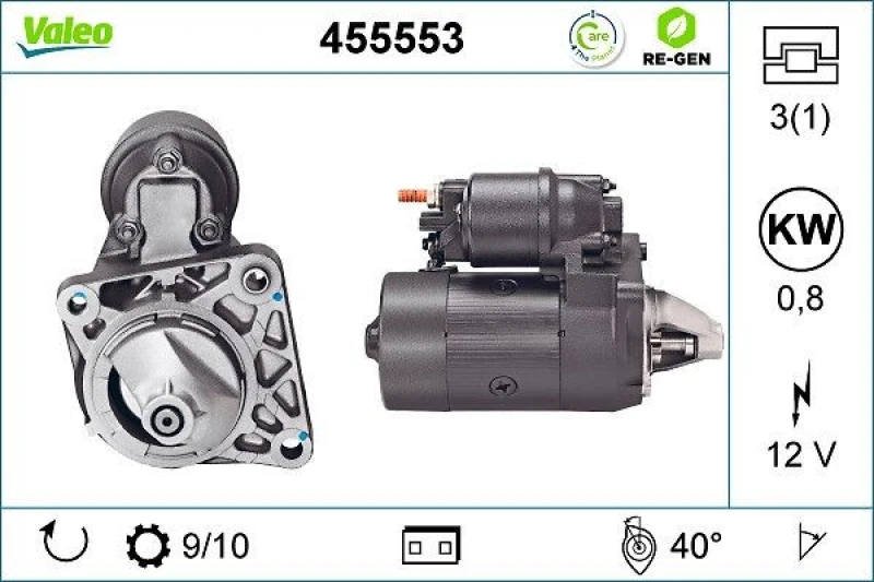 Image of Starter motor VALEO 455553