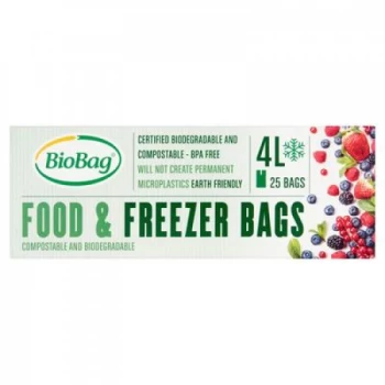 image of Biobag Compostable 4Ltr Food & Freezer Bags - 25 Bags