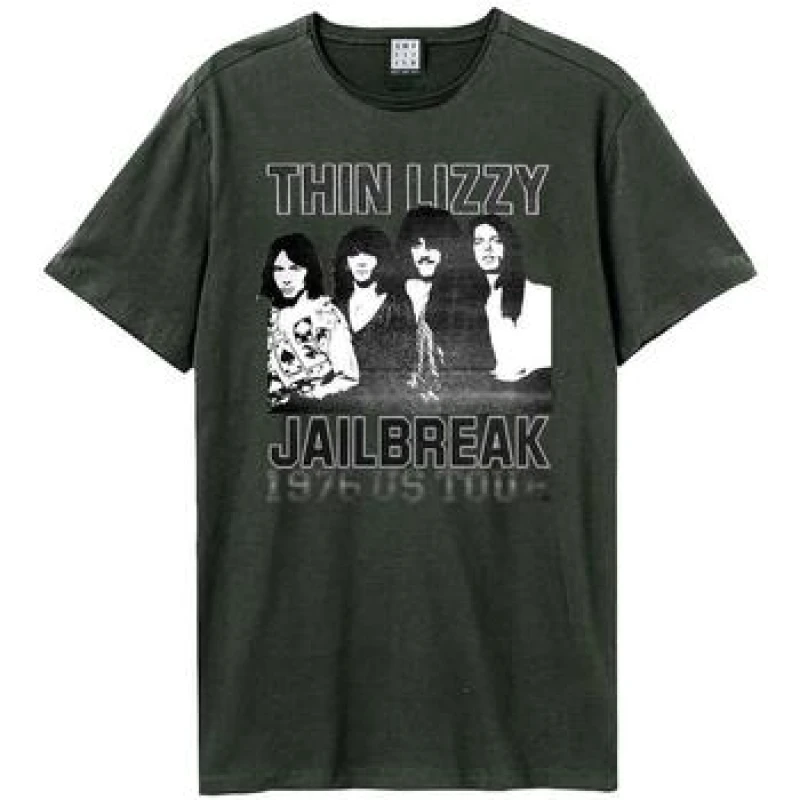 Image of Amplified Amplified Men Jailbreak Tour Thin Lizzy T-Shirt in Charcoal Size: X-Small Charcoal XS Male 5063750911878
