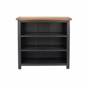 Image of Dunkeld Handcrafted Low Bookcase With 3 Adjustable Shelves Midnight Blue