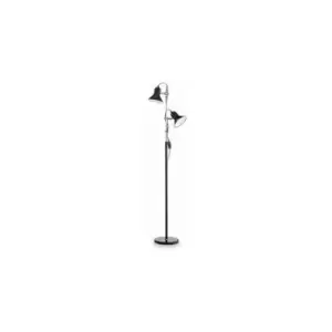 Image of Ideal Lux Polly - 2 Light Double Floor Lamp Black, E27