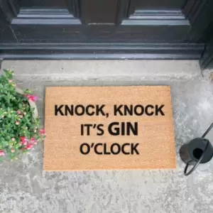 image of Artsy Doormats Knock Knock It's Gin O'clock Doormat