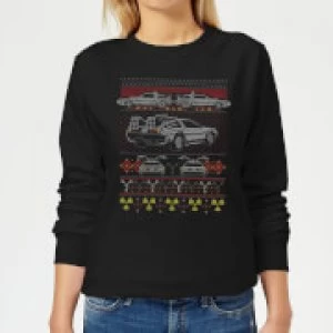 Image of Back To The Future Back In Time for Christmas Womens Sweatshirt - Black - 3XL