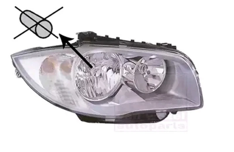 Image of VAN WEZEL 0628964 Headlights H7/H7, Right, without motor for headlamp levelling Headlight (259)