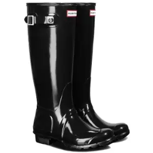 image of Hunter Original Womens Gloss Wellingtons Black 6 (EU39)