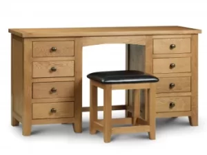 Julian Bowen Marlborough Double Pedestal Oak Wooden Dressing Table Assembled