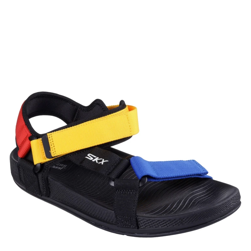 Image of Skechers Mens Hyperslide Slippers Black/Multi male 6 (39.5)