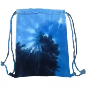 image of Colortone Tie Dye Sports Drawstring Tote Bag (Pack Of 2) (One Size) (Blue Ocean) - Blue Ocean