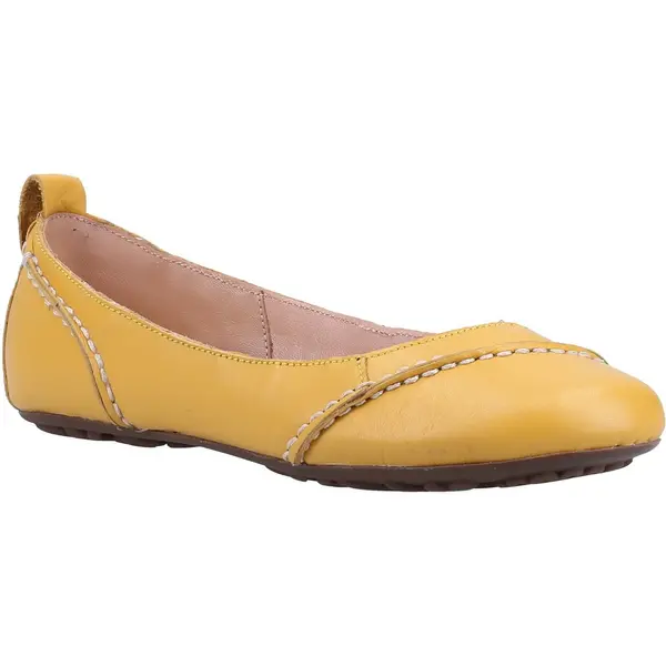Image of Hush Puppies Womens Janessa Leather Ballerina Ballet Pumps - UK 6