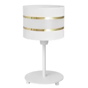 image of Helen Table Lamp With Round Shade White, Gold 20cm