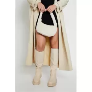 Image of I Saw It First Faux Fur Shoulder Bag - White
