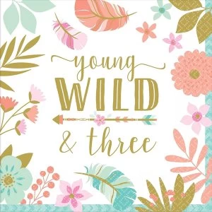 Image of Young Wild & Three Napkins (Pack Of 16)