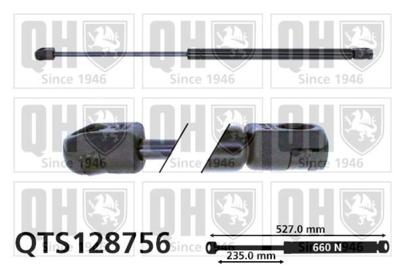 Image of QUINTON HAZELL Tailgate strut QUINTON HAZELL QTS128756