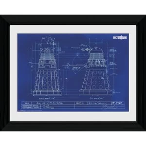 Image of Doctor Who Dalek Blueprint Framed Photographic Print