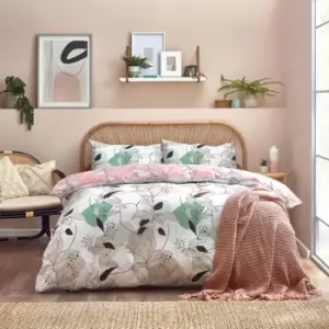 Image of Furn Caliko Botanical Duvet Cover Set (Double) (Blush)