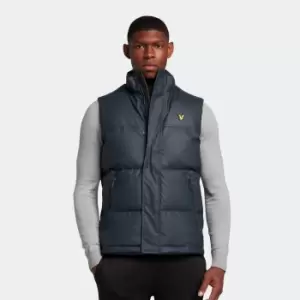 Image of Mens Rubberised Wadded Gilet - Dark Navy - L