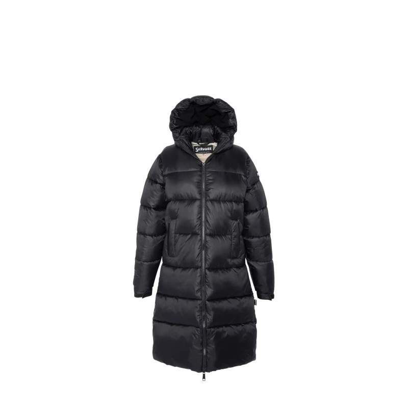 Image of Schott Belstar 2 W RS Long Padded Jacket with Hood Black Women S;L;XL