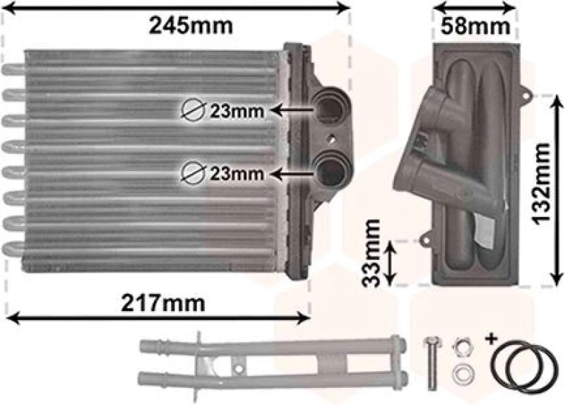 Image of VAN WEZEL Heater matrix VAN WEZEL 17006304