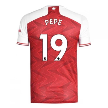 Image of adidas Arsenal Nicolas Pepe Home Shirt 2020 2021 - Red