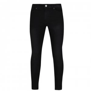 Image of 11 Degrees Essential Stretch Skinny Jeans Mens - Washed Black