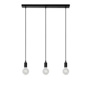 Image of Lucide Fix Modern Bar Pendant Light 3xE27 Black