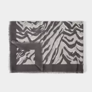 image of Grey Zebra Scarf Charcoal / Pale Grey KLS423