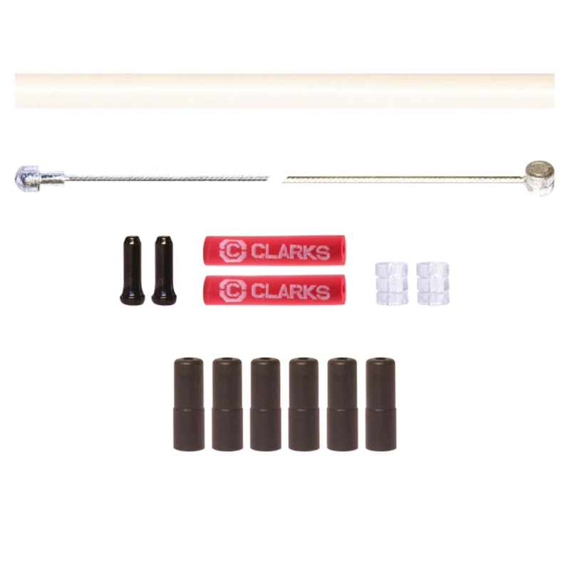 Image of Clarks Universal S/S Front & Rear Brake Cable Kit W/P2 White Outer Casing