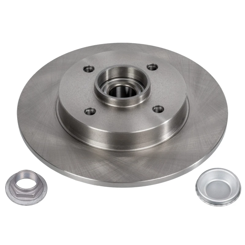 Image of FEBI BILSTEIN 32783 Brake disc Rear Axle, solid, Oiled, with grease cap Brake Disc (82)